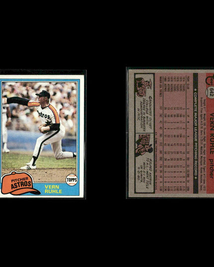 Houston Astros 1981 Topps Baseball 42-Card Lot Topps VG