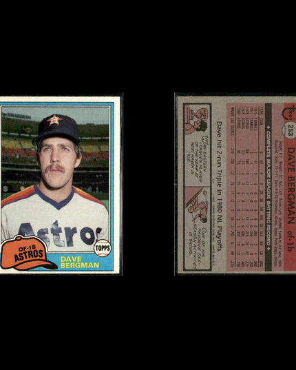 Houston Astros 1981 Topps Baseball 42-Card Lot Topps VG
