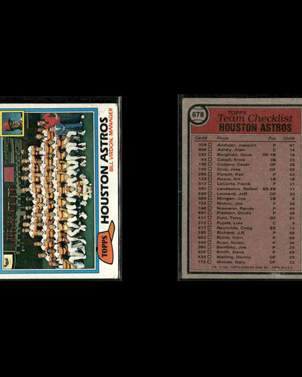 Houston Astros 1981 Topps Baseball 42-Card Lot Topps VG