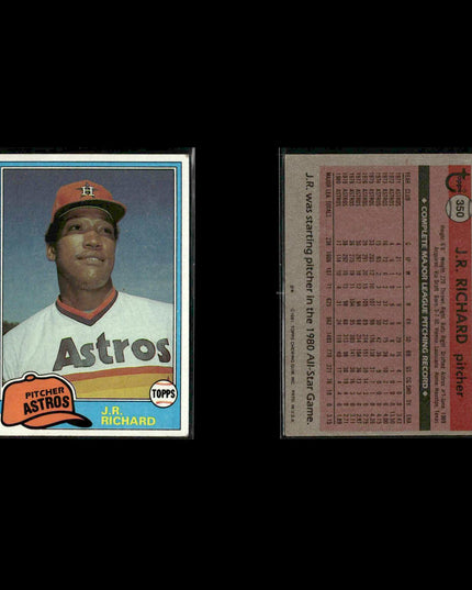 Houston Astros 1981 Topps Baseball 42-Card Lot Topps VG