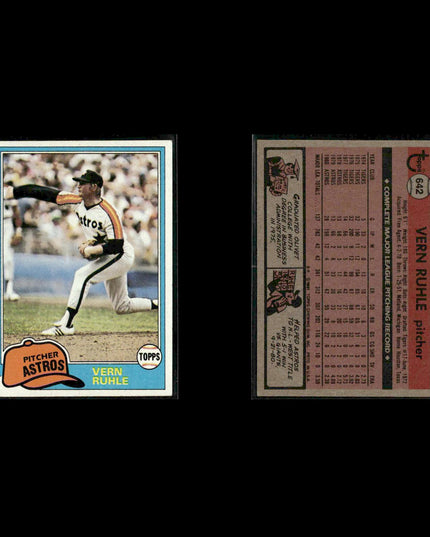 Houston Astros 1981 Topps Baseball 42-Card Lot Topps VG