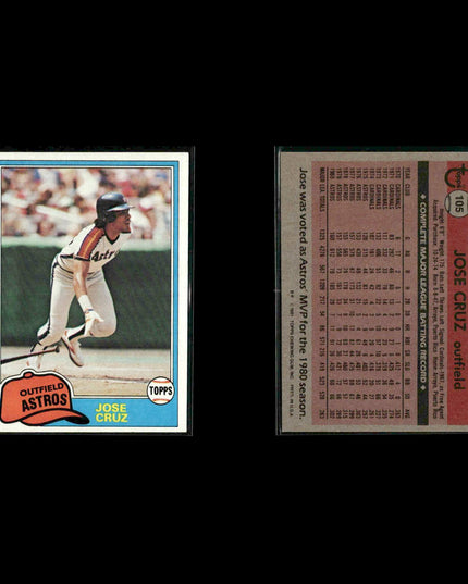 Houston Astros 1981 Topps Baseball 42-Card Lot Topps VG