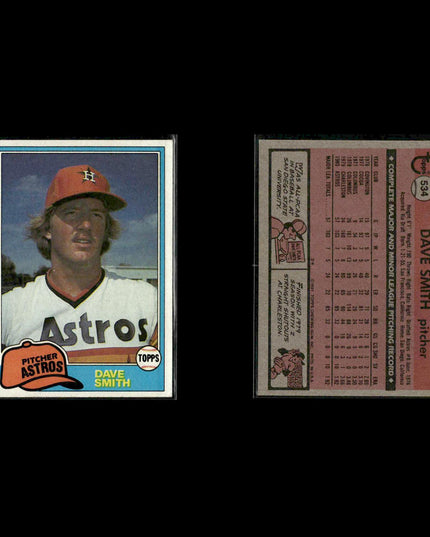 Houston Astros 1981 Topps Baseball 42-Card Lot Topps VG