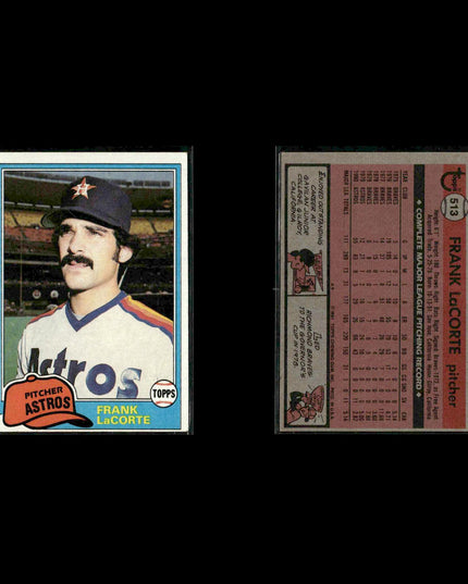Houston Astros 1981 Topps Baseball 42-Card Lot Topps VG