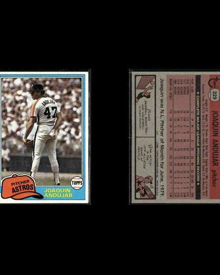 Houston Astros 1981 Topps Baseball 42-Card Lot Topps VG