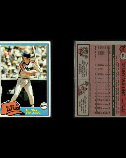 Houston Astros 1981 Topps Baseball 42-Card Lot Topps VG