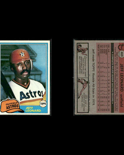 Houston Astros 1981 Topps Baseball 42-Card Lot Topps VG