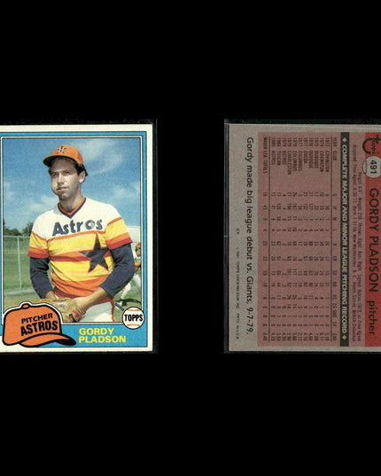 Houston Astros 1981 Topps Baseball 42-Card Lot Topps VG