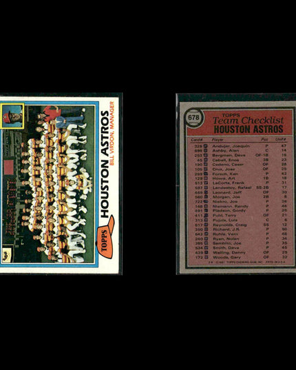 Houston Astros 1981 Topps Baseball 42-Card Lot Topps VG