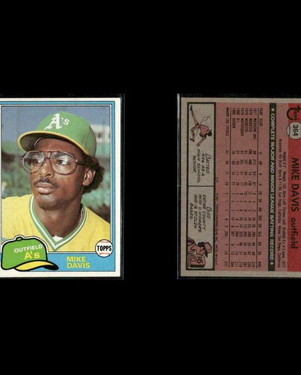 Oakland Athletics 1981 Topps Baseball 50-Card Lot Topps VG
