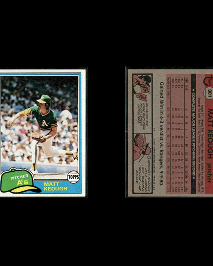 Oakland Athletics 1981 Topps Baseball 50-Card Lot Topps VG