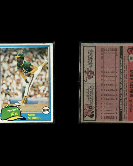 Oakland Athletics 1981 Topps Baseball 50-Card Lot Topps VG
