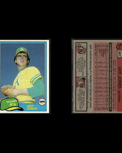 Oakland Athletics 1981 Topps Baseball 50-Card Lot Topps VG