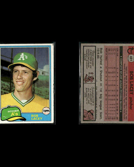 Oakland Athletics 1981 Topps Baseball 50-Card Lot Topps VG
