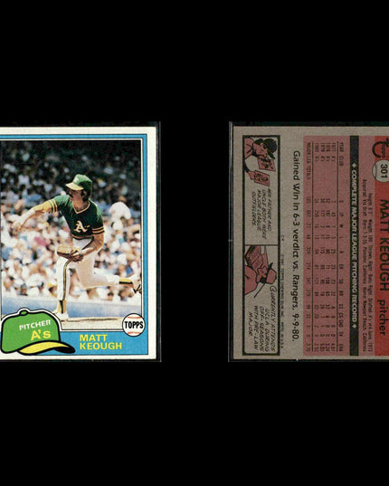 Oakland Athletics 1981 Topps Baseball 50-Card Lot Topps VG