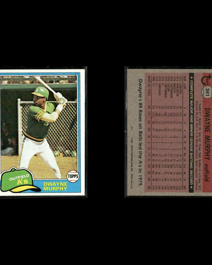 Oakland Athletics 1981 Topps Baseball 50-Card Lot Topps VG