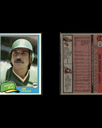 Oakland Athletics 1981 Topps Baseball 50-Card Lot Topps VG