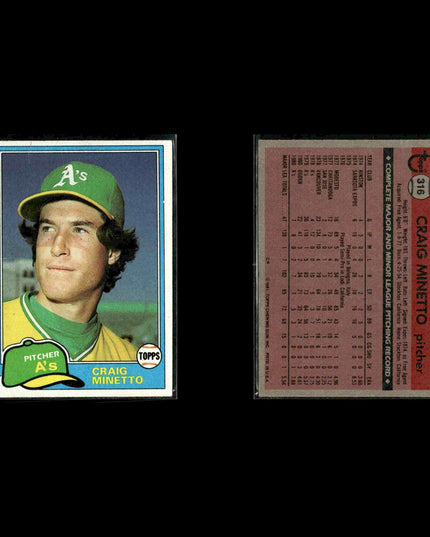 Oakland Athletics 1981 Topps Baseball 50-Card Lot Topps VG