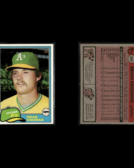 Oakland Athletics 1981 Topps Baseball 50-Card Lot Topps VG