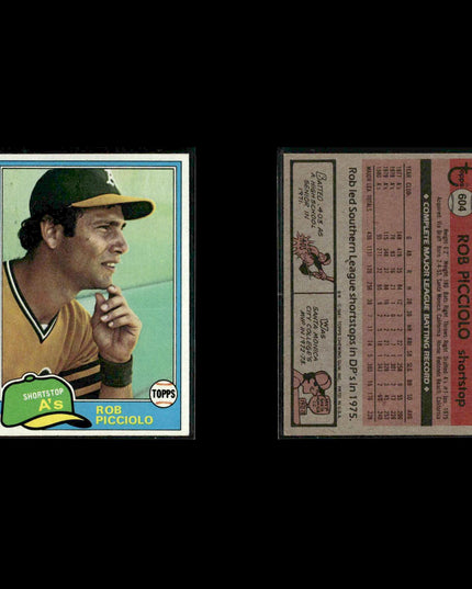 Oakland Athletics 1981 Topps Baseball 50-Card Lot Topps VG