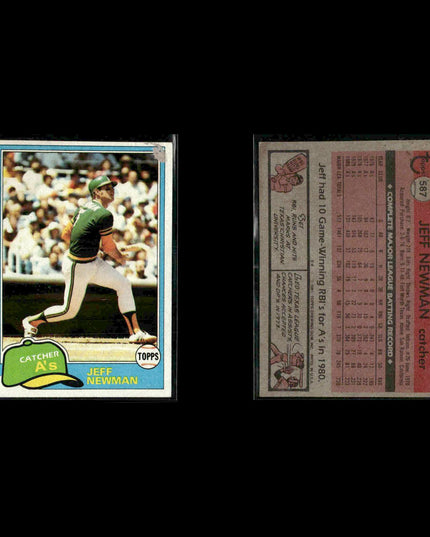 Oakland Athletics 1981 Topps Baseball 50-Card Lot Topps VG