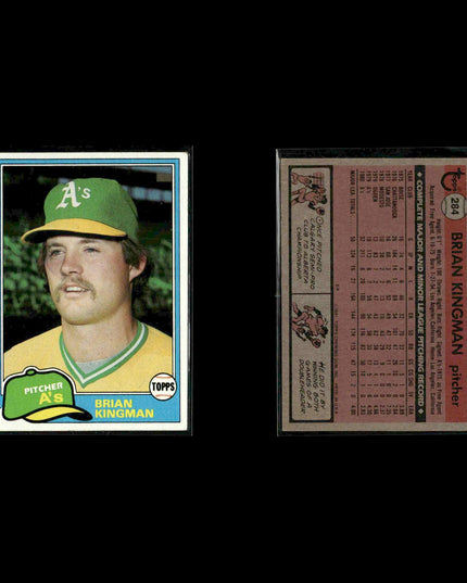 Oakland Athletics 1981 Topps Baseball 50-Card Lot Topps VG