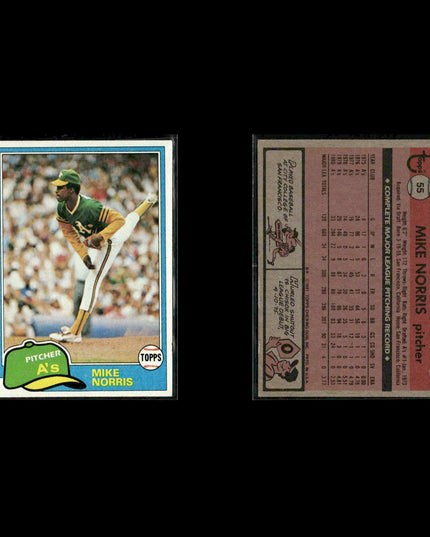 Oakland Athletics 1981 Topps Baseball 50-Card Lot Topps VG