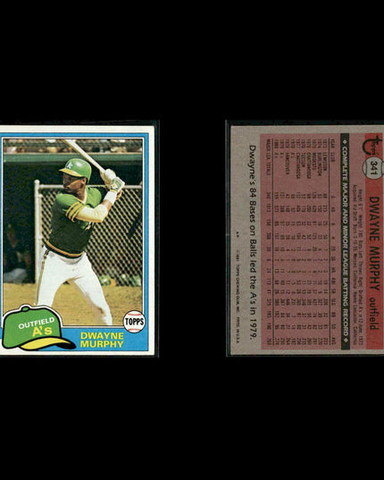 Oakland Athletics 1981 Topps Baseball 50-Card Lot Topps VG