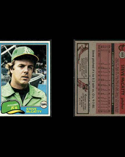 Oakland Athletics 1981 Topps Baseball 50-Card Lot Topps VG