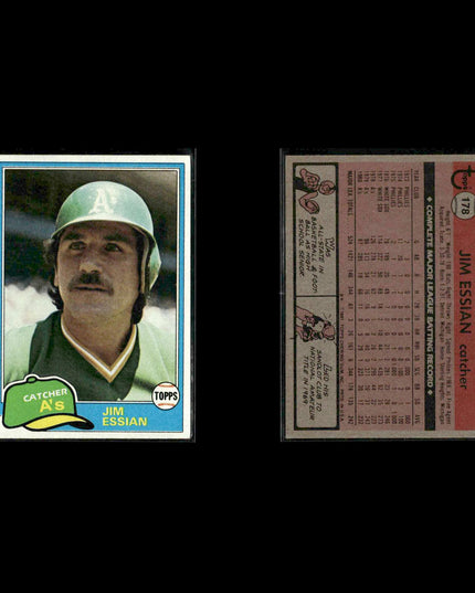 Oakland Athletics 1981 Topps Baseball 50-Card Lot Topps VG
