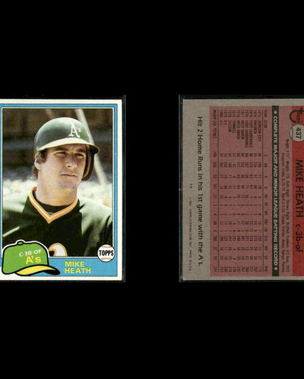 Oakland Athletics 1981 Topps Baseball 50-Card Lot Topps VG