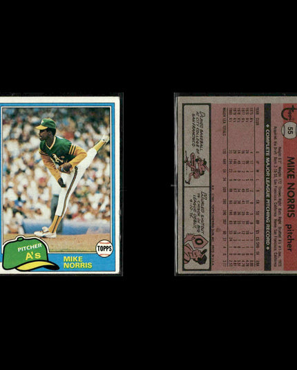 Oakland Athletics 1981 Topps Baseball 50-Card Lot Topps VG