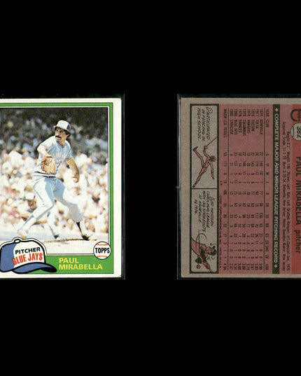 Toronto Blue Jays 1981 Topps Baseball 39-Card Lot Topps VG