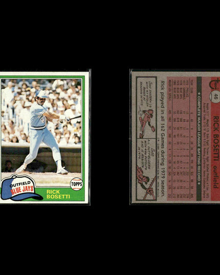 Toronto Blue Jays 1981 Topps Baseball 39-Card Lot Topps VG