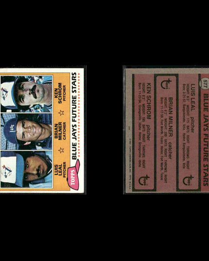Toronto Blue Jays 1981 Topps Baseball 39-Card Lot Topps VG