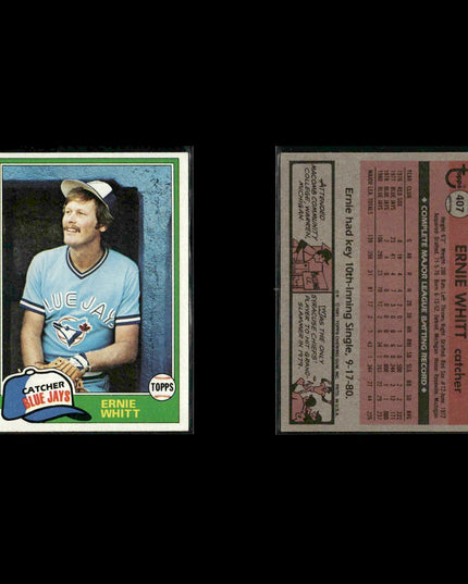 Toronto Blue Jays 1981 Topps Baseball 39-Card Lot Topps VG