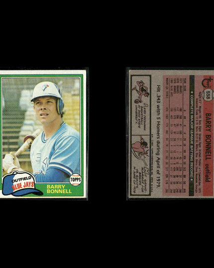 Toronto Blue Jays 1981 Topps Baseball 39-Card Lot Topps VG