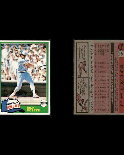 Toronto Blue Jays 1981 Topps Baseball 39-Card Lot Topps VG