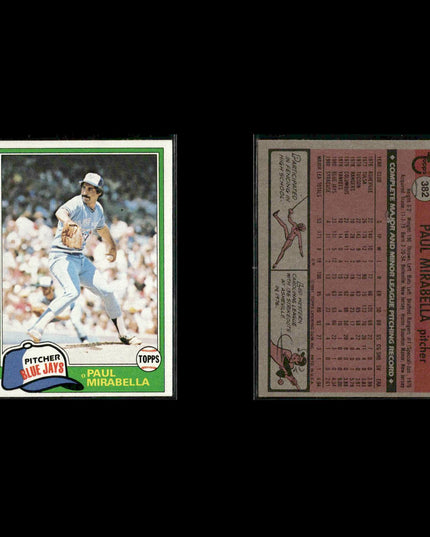 Toronto Blue Jays 1981 Topps Baseball 39-Card Lot Topps VG