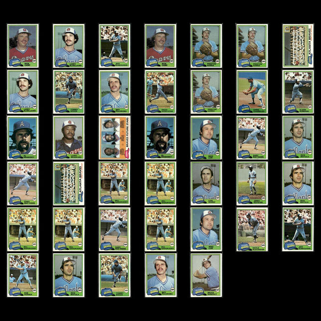 Atlanta Braves 1981 Topps Baseball 40-Card Lot Topps VG