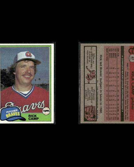 Atlanta Braves 1981 Topps Baseball 40-Card Lot Topps VG