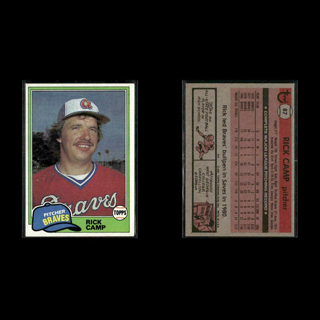 Atlanta Braves 1981 Topps Baseball 40-Card Lot Topps VG