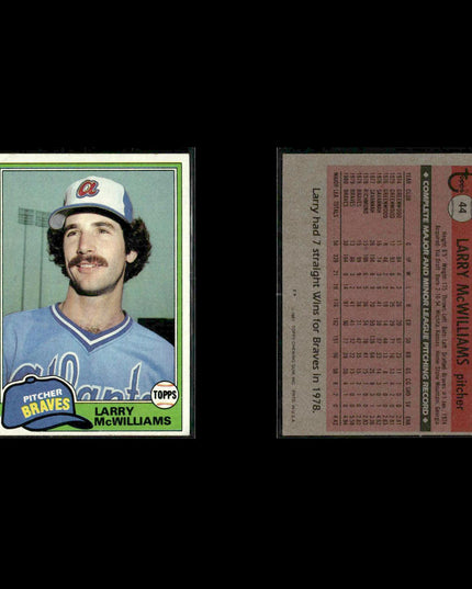 Atlanta Braves 1981 Topps Baseball 40-Card Lot Topps VG