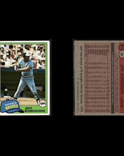 Atlanta Braves 1981 Topps Baseball 40-Card Lot Topps VG