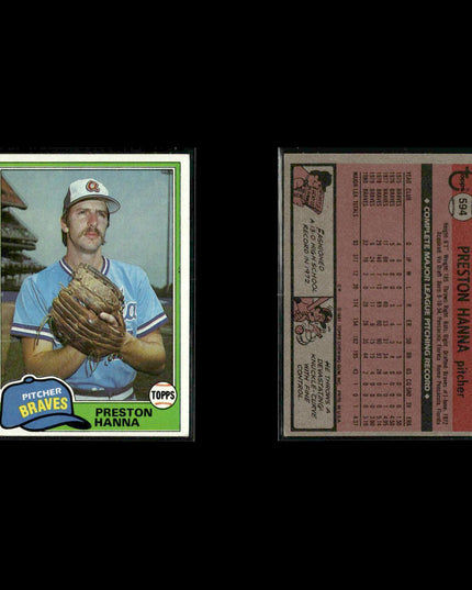Atlanta Braves 1981 Topps Baseball 40-Card Lot Topps VG