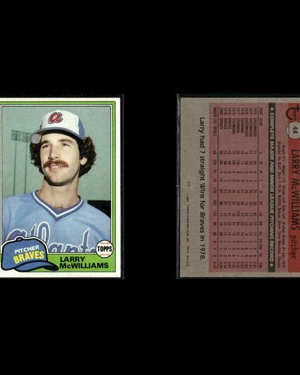 Atlanta Braves 1981 Topps Baseball 40-Card Lot Topps VG