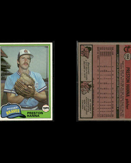 Atlanta Braves 1981 Topps Baseball 40-Card Lot Topps VG
