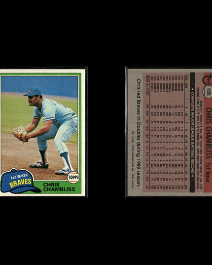 Atlanta Braves 1981 Topps Baseball 40-Card Lot Topps VG