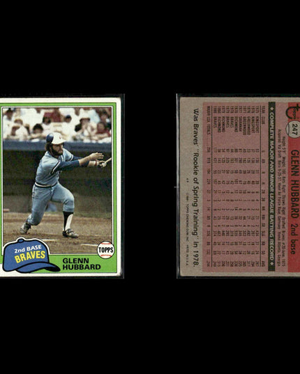 Atlanta Braves 1981 Topps Baseball 40-Card Lot Topps VG