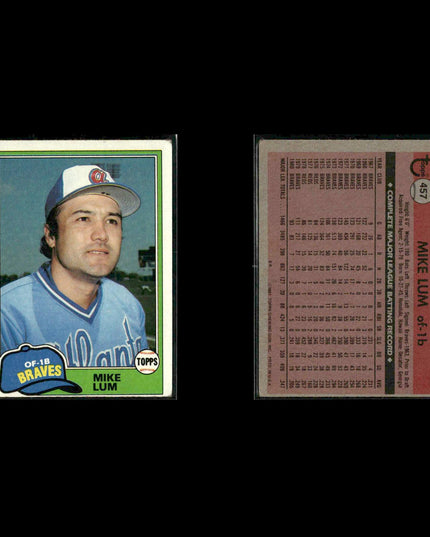 Atlanta Braves 1981 Topps Baseball 40-Card Lot Topps VG